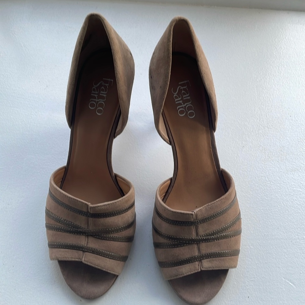 Franco Sarto Emilia Suede Peep Toe Pumps